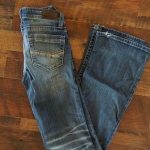 Buckle wide boot cut jeans 25 W 34 L